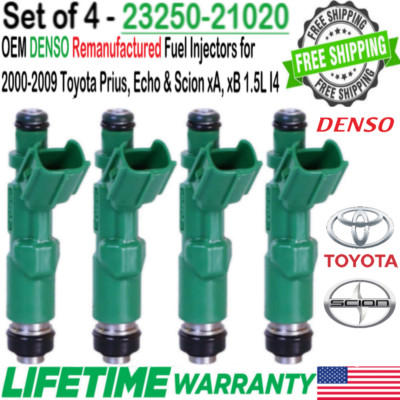 Genuine DENSO 4 Units (4x) Fuel Injectors For 2004, 2005, 2006 Scion xA 1.5L I4