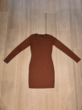 Pretty Little Thing Brown long sleeve mini dress