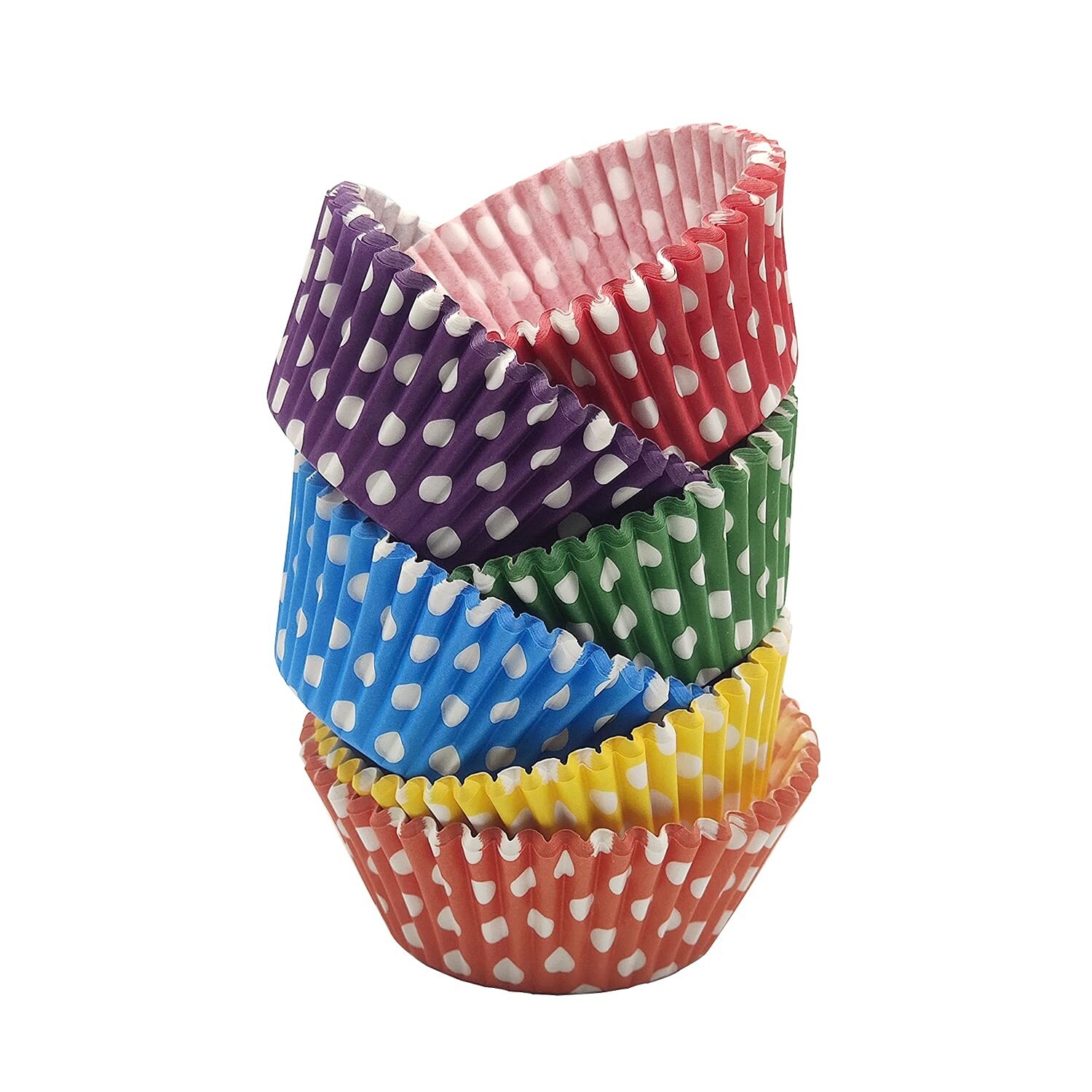 Polka Dot Baking Cups - 6 Color Greaseproof Cupcake Liners Set of 150