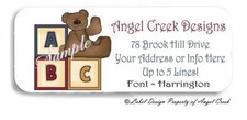 Baby Shower ABC Blocks Baby Teddy Bear Personalized Return Address Labels