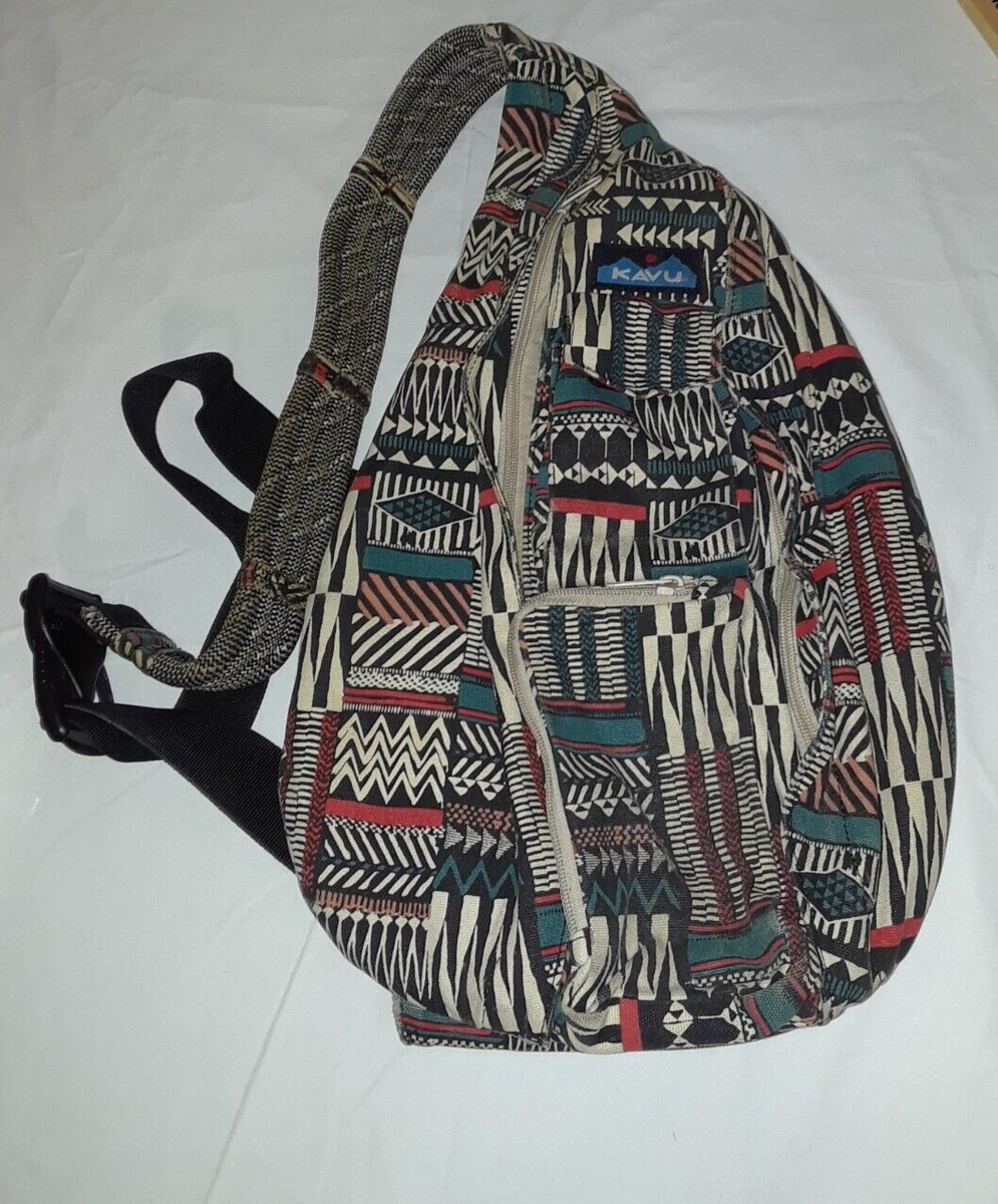 Kavu Rope Shoulder Sling Bag Multicolor Geometric Design | eBay display picture 3