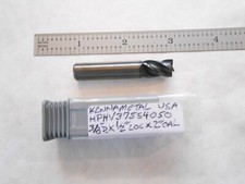 NEW KENNAMETAL USA 3/8" DIA. X 1/2" LOC X 2" OAL 4FL C.C. CARBIDE SQUARE ENDMILL