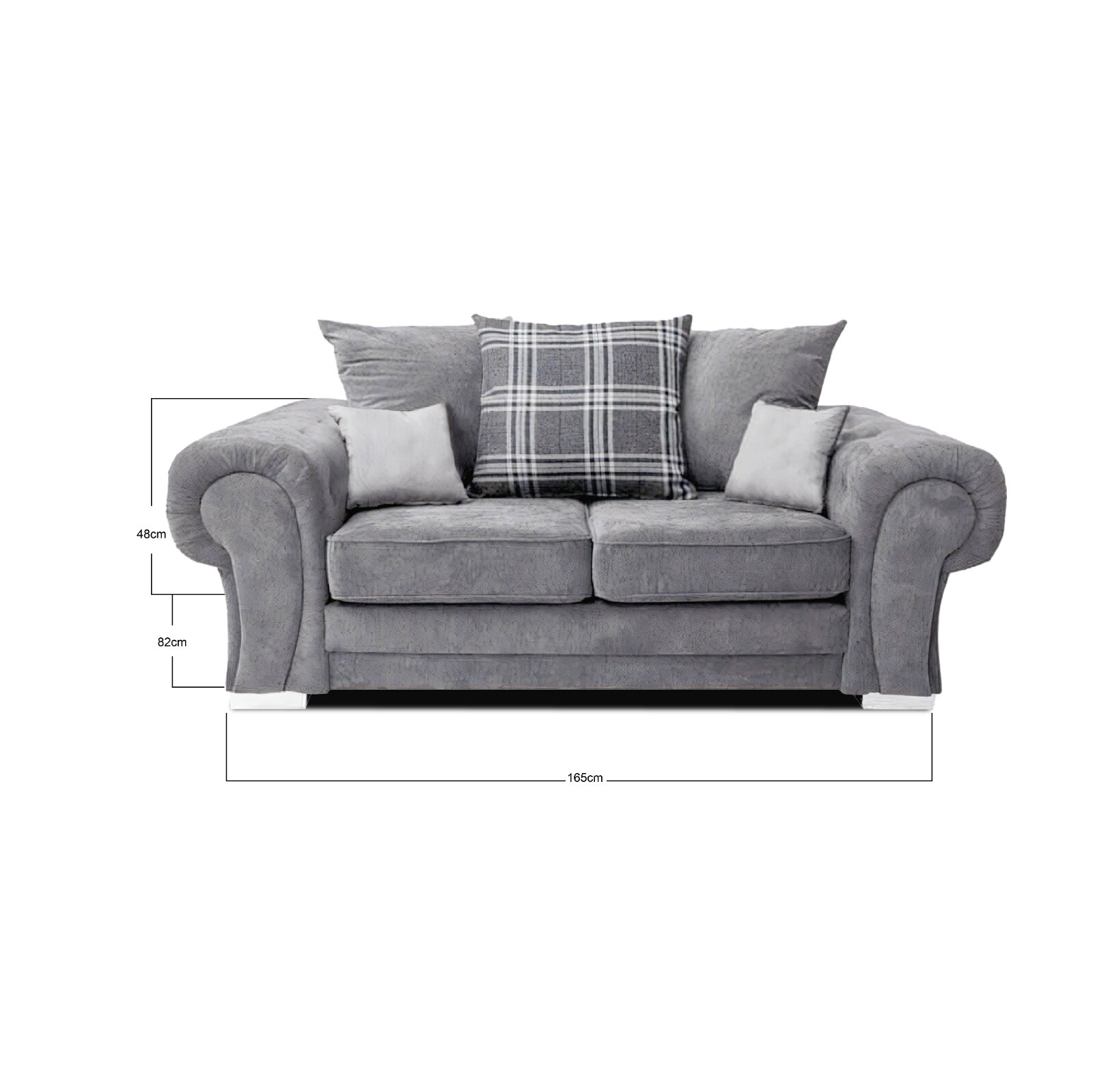Verona Sofa Set 3 & 2 Seater Sofas with Footstool Kensington Black