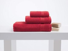 1x RED | Sport Gym Towels Yoga  Sweat 100% Terry Turkish Cotton & 30x50 BORDUR