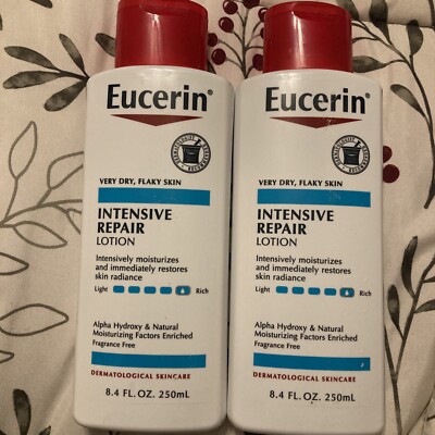 Eucerin Very Dry, Flaky Skin Intensive Repair Lotion 8.4fl.oz./250ml New LOT 2