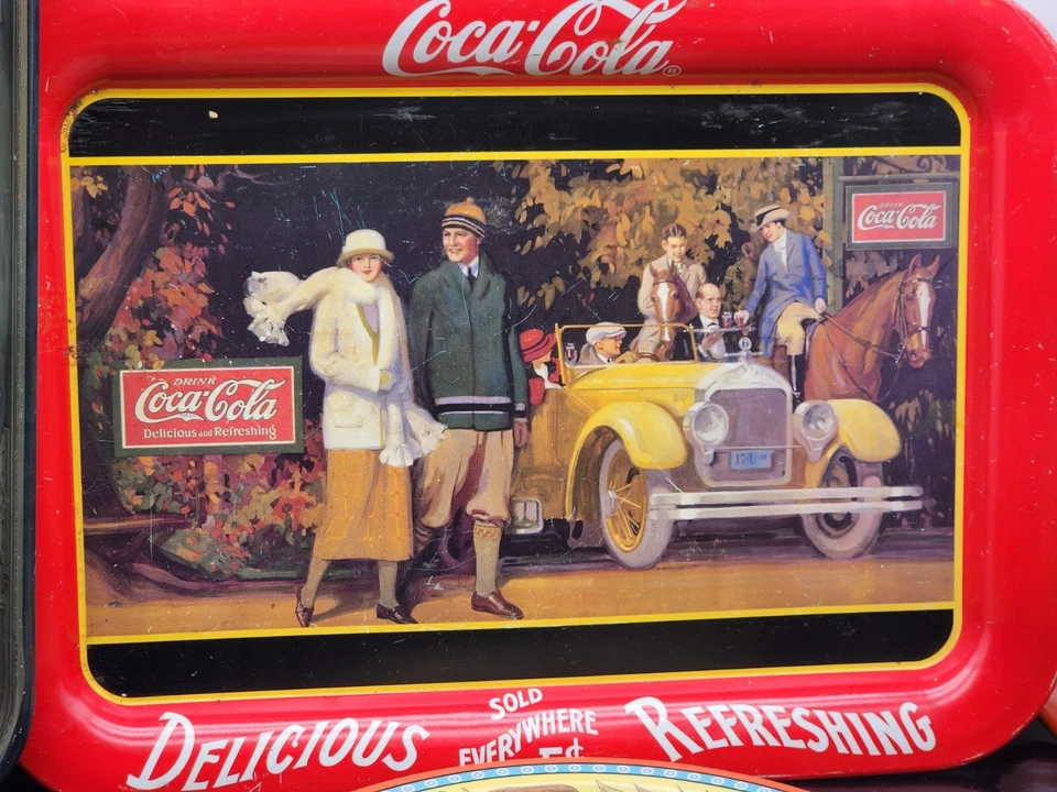 Lot of 4 Vintage Coca Cola Trays Coke Memorabilia Olympics' More 1 Round 3 Rect - Image 4 of 4