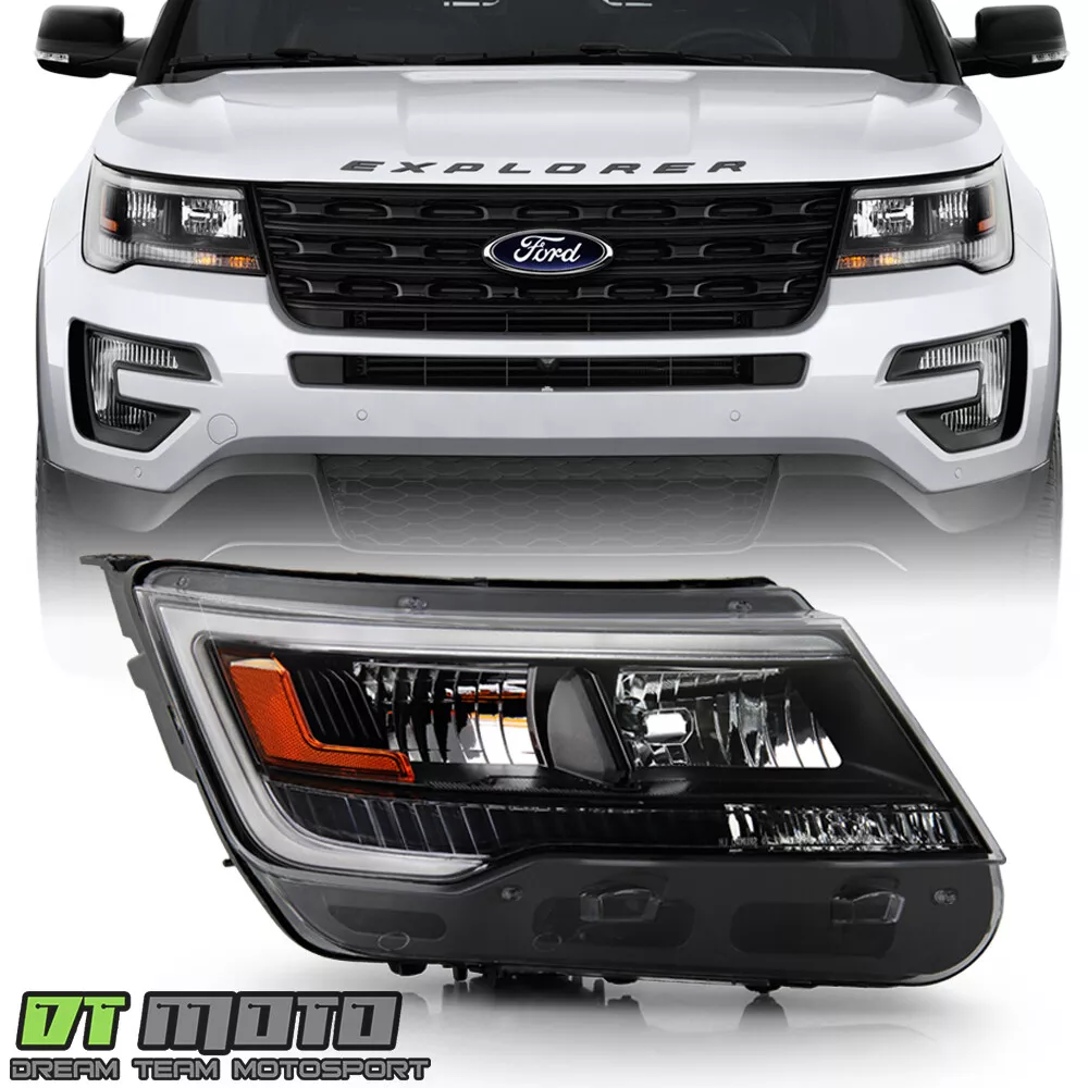 2016 2018 Ford Explorer Sport w Black Bezel LED Headlight