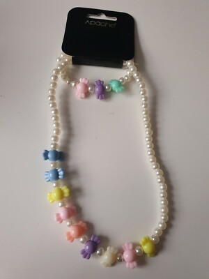 Mädchen passende Perlen Sweetie Halskette & Armband Set süßer Schmuck süß Geschenk