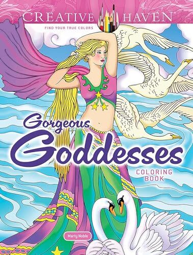 Creative Haven Gorgeous Goddesses Coloring Book by Marty Noble (Paperback Book) - Image 2