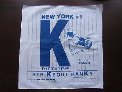 1996 New York Yankees Strikeout Hanky K 100% Cotton Pinstripe Bill Gallo Nice!