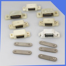 Vintage Weiß Silber Schrank Schrank Garderobe Push Pull Magnete Hardware Set