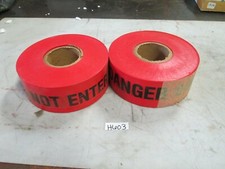 Danger Do Not Enter Caution Tape Red Large Roll 3"x8" Lot of 2 Rolls New 