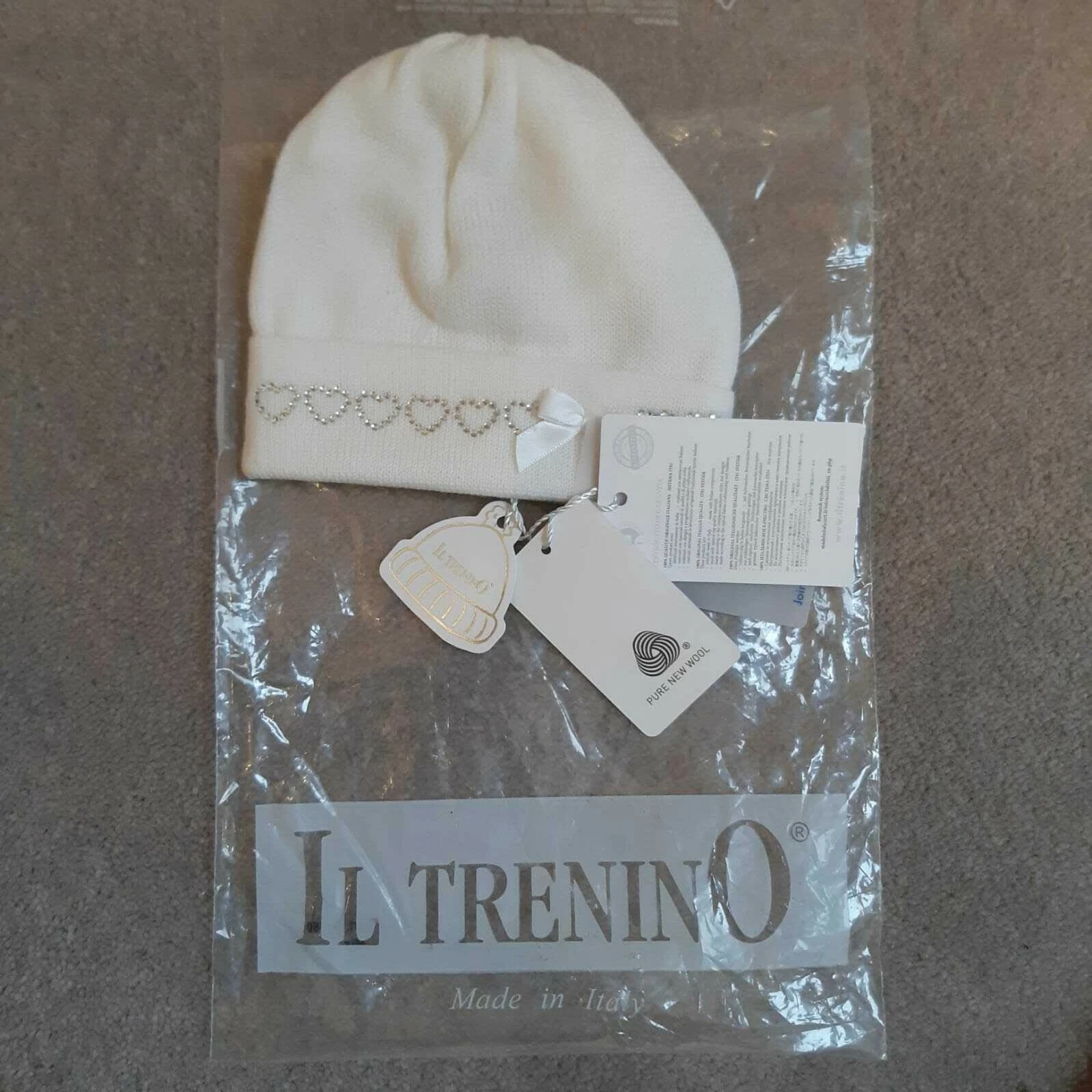 IL TRENINO WHITE BABY HAT