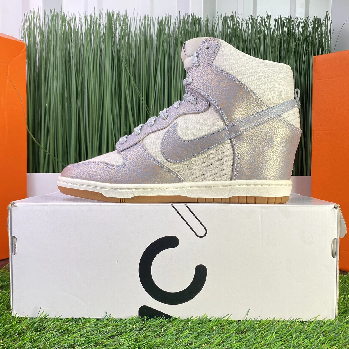 Nike Dunk Sky High Womens Shoes Silver Ice Blue 543257 001 Size