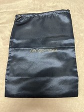 Sergio Rossi Drawstring Dust Bag Storage Silk Dark Blue Navy 10  x 13.5  