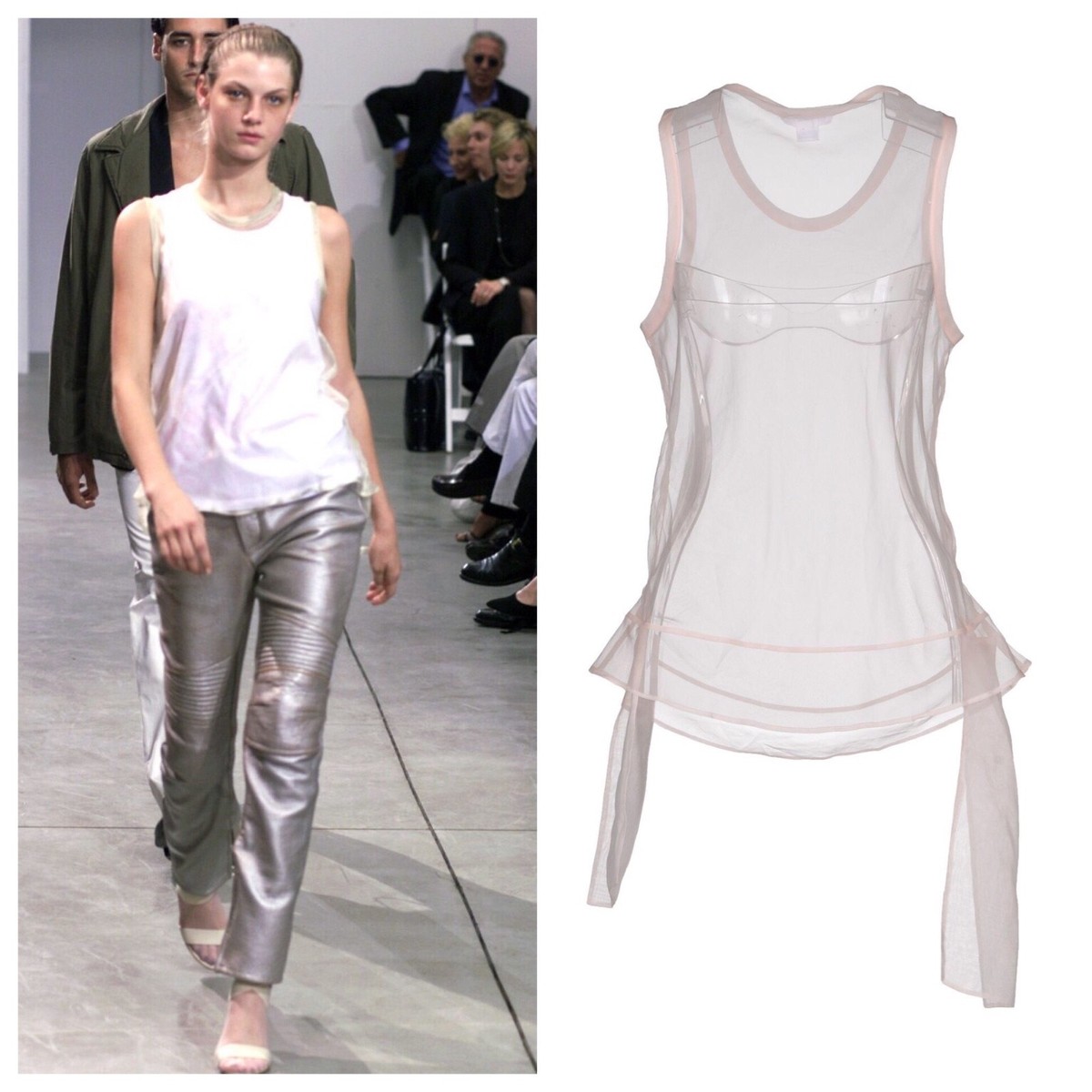 NWT Helmut Lang S/S 1999 Vintage Archival Removable Side Drape 