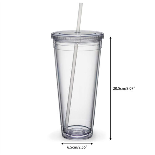 Trinkbecher Partybecher doppelwandig mit Deckel Kaltes Trinken Saft Kaffeebecher - Bild 5 von 5