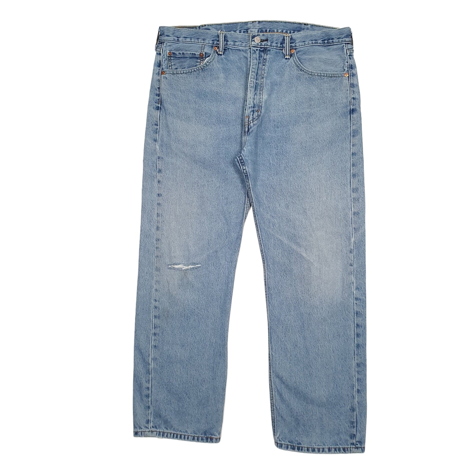 LEVIS 505 Jeans Regular Fit Blue Denim Trousers Mens W40 L30 image 2