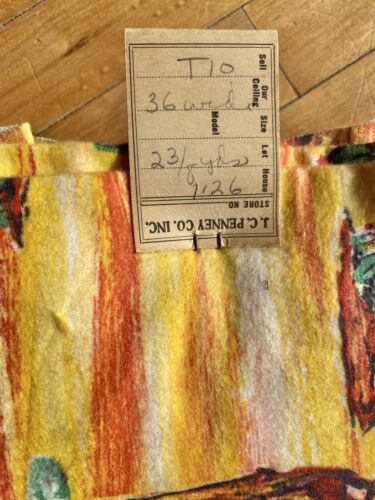 1950s Vintage Cowboy Western Home Decor 50’s Flannel Cotton 2 3/8 Yards 36” Wide - Picture 4 of 7