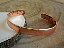 Copper Magnetic 8mm Bracelet - Arthritis Therapy Energy 8 Magnets Dome Cuff