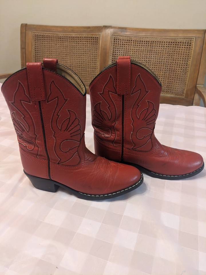 MASTERSON BOOT COMPANY Kids Leather Cowboy Boots Sz 2 Red RB2004C eBay