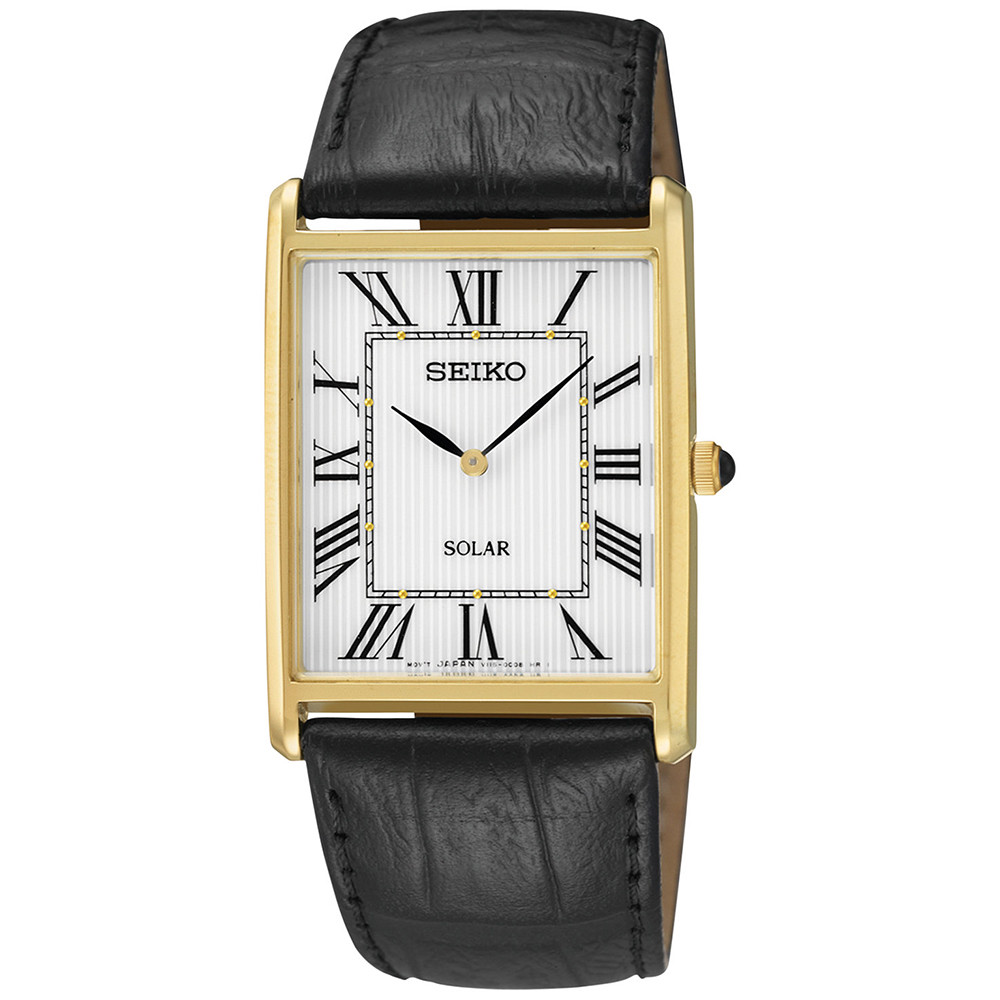 seiko mens watch with leather strap