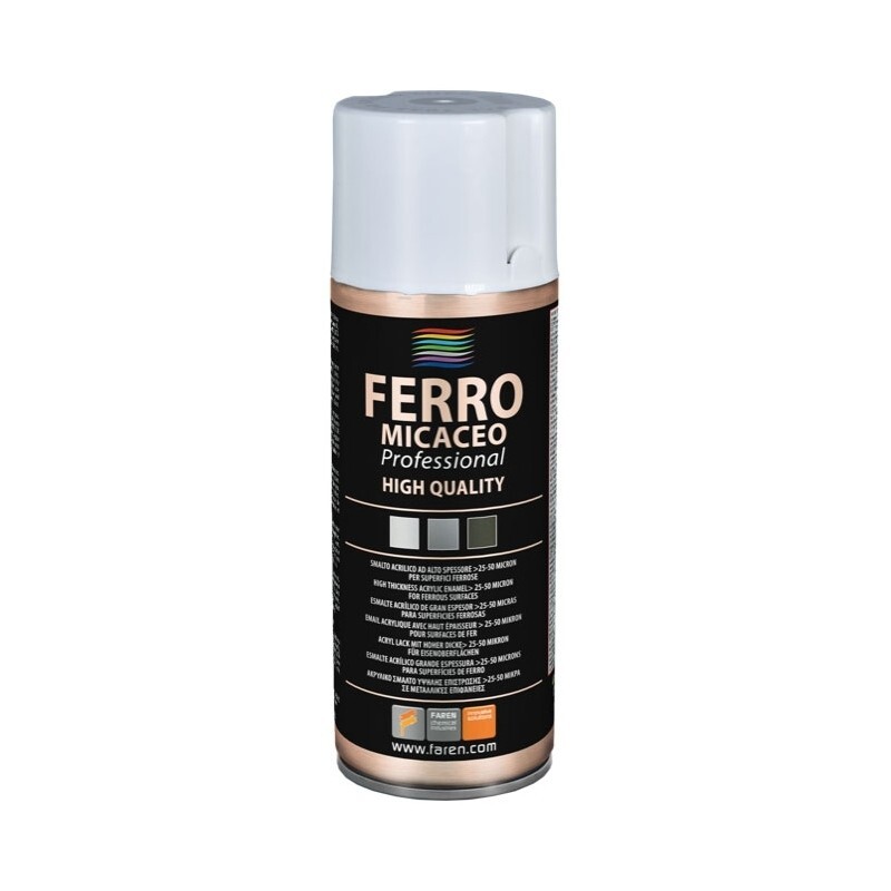 BOMBOLETTA SPRAY VERNICE SMALTO ACRILICO FERRO MICACEO GRIGIO CHIARO 400ml Faren