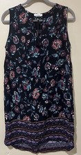 BeachLunchLounge Women  s Medium Sleeveless Boho Floral Dress Cover Up Lightwght