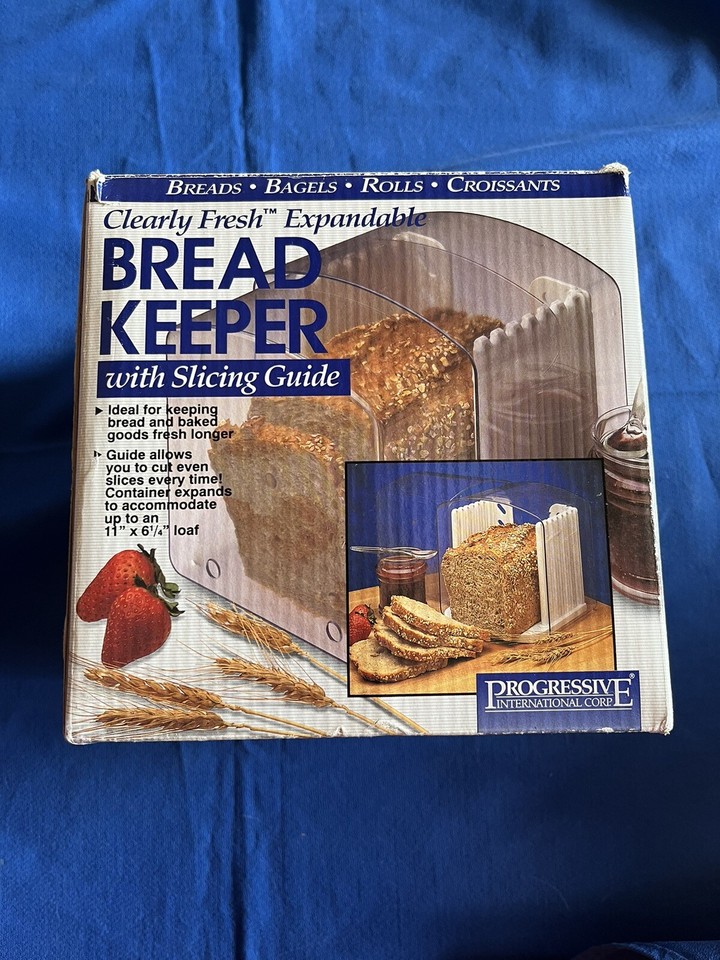 Progressive Expandable Bread Keeper Storage Box w/ Slicing Guide Clear Acrylic 78915310095 eBay