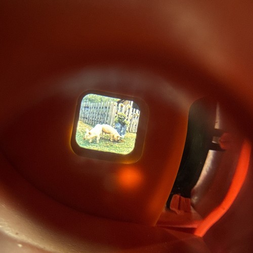 Vintage Red / Orange Viewmaster 3D View-Master Viewer With 2X Sesame Street Reel - Picture 13 of 13