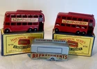 3 Vintage Moko Lesney Matchbox Vehicles-2 #56 Trolley Bus & 74 Mobile Canteen