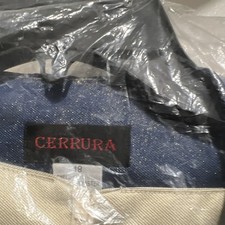 CERRURA Blue Beige Gold Dress Suit 2-Piece Jacket  Long Skirt, Regular 18