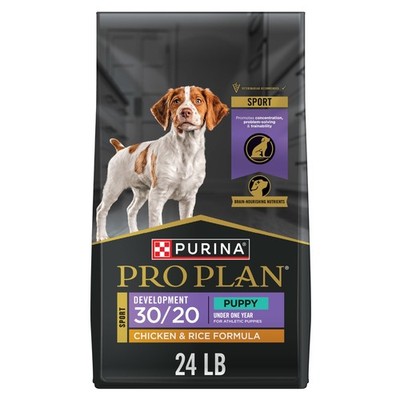 Purina Pro Plan Sport Development 30/20 Puppy Dry Dog Food, Chicken & Rice, 24lb