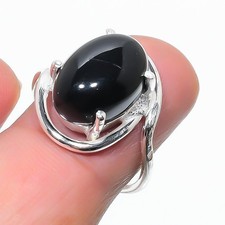 Black Onyx Gemstone 925 Sterling Silver Jewelry All Size Ring For Gift