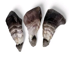 Smoky Amethyst Chevron Crystal Points Africa 38.4 grams Display