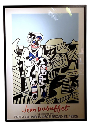 Jean Dubuffet 1974 Silkscreen Print Exhibition Poster Made in USA