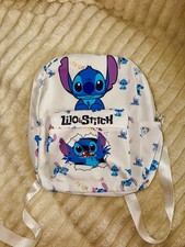 Medium Size Stitch Backpack White And Blue Colours Brand New