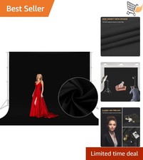 10x10 FT Black Photography Backdrop Polyester Large Seamless Studio Screen
