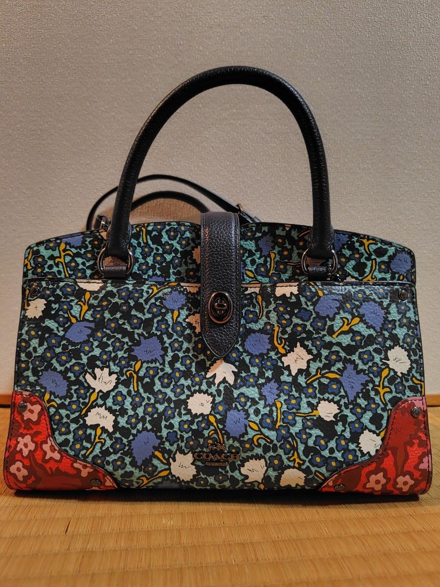 COACH floral leather shoulder bag handbag 2WAY multicolor brand new