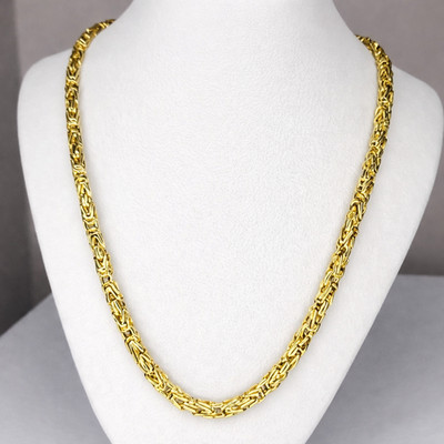 Men's Byzantine Chain 14k gold Necklace With code .
