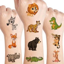 UVUXO Jungle Animal Temporary Tattoos for kids - 120 Styles Zoo Animal Tempor...