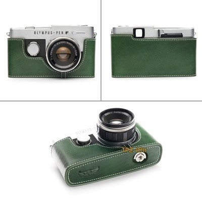 For Olympus PEN-FT Handmade Genuine Real Leather Half Camera Case Bag Cover