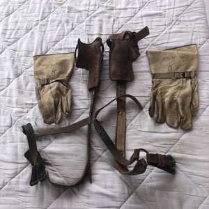 Vintage BUCKINGHAM  Tree Pole Lineman Climbing Spikes Spurs With Leather Straps