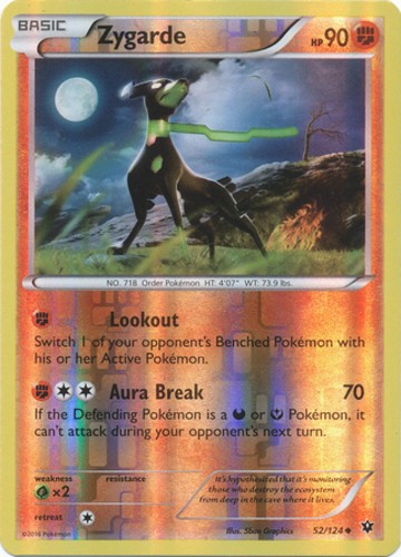 Zygarde - 52/124 - Uncommon - Reverse Holo NM, English Pokemon Fates Collide