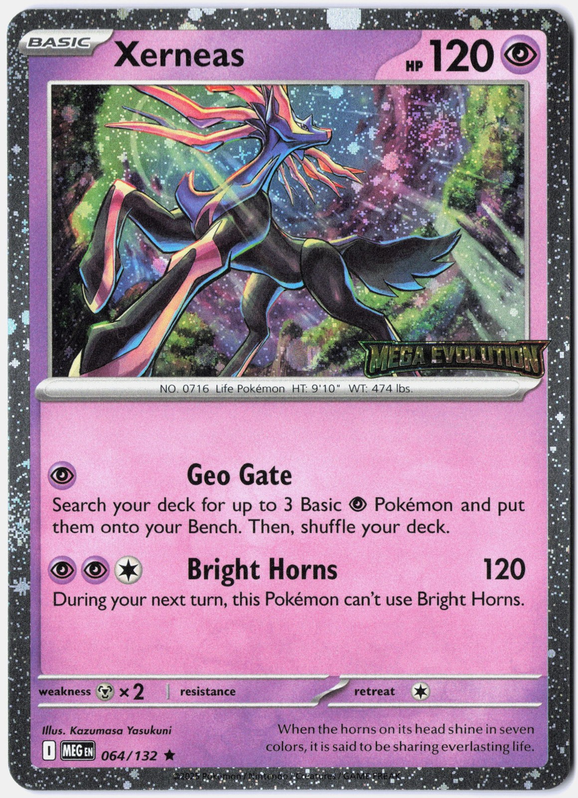 Pokemon Xerneas Holo Rare ME01: Mega Evolution 064/132 NM
