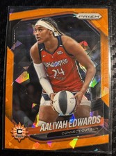 Aaliyah Edwards Orange Cracked Ice 2025 Panini Prizm WNBA #94 Connecticut Sun
