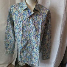Men's Robert Graham L/S button front shirt - L - Paisley design - Embroidered