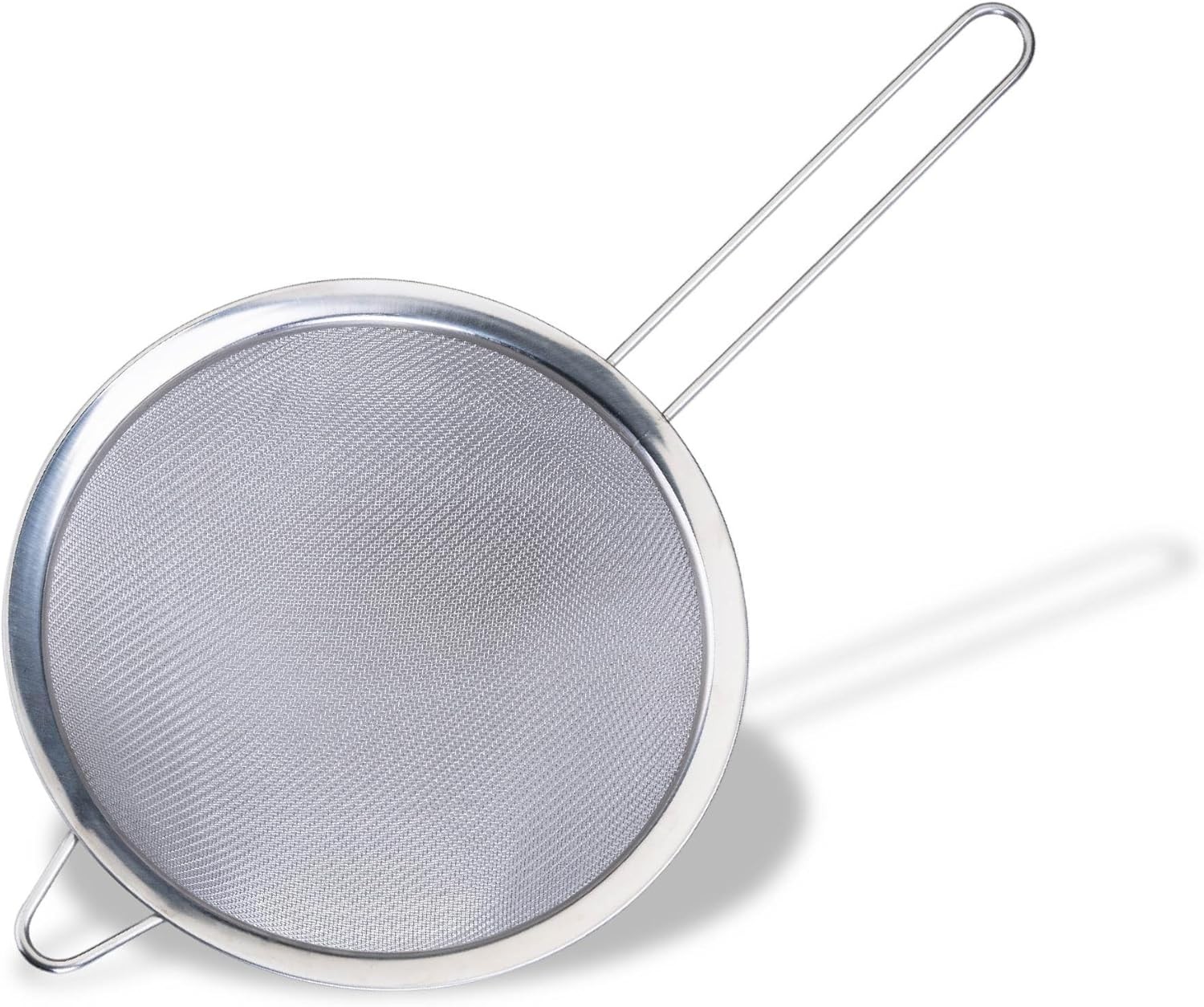 Fackelmann Initial Sieve Stainless Steel, Fine Metal Mesh with Rim, Long Handle