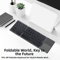 Portable Foldable Wireless Keyboard Slient Mini Foldable Keypad  Travel