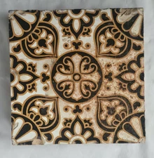 ARCHITECTURAL THICK ANTIQUE english gothic revival 6 INCH TILE